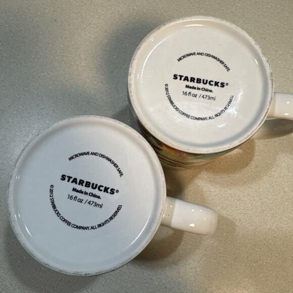 Starbucks 2012 Set Of 2 - Seoul Day & Night Korea Coffee Cup Mug 16 oz - Picture 7 of 7